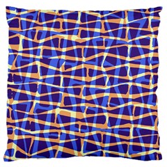 Surface Pattern Net Chevron Brown Blue Plaid Large Cushion Case (two Sides) by Alisyart