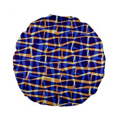 Surface Pattern Net Chevron Brown Blue Plaid Standard 15  Premium Round Cushions