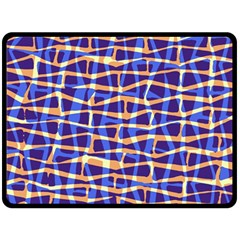 Surface Pattern Net Chevron Brown Blue Plaid Double Sided Fleece Blanket (large) 