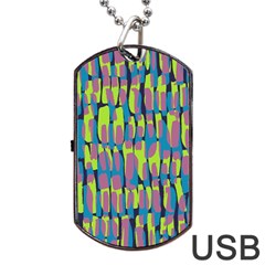 Surface Pattern Green Dog Tag Usb Flash (two Sides) by Alisyart