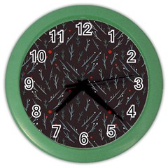 Tree Twigs Spot Blue Grey Color Wall Clocks