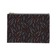 Tree Twigs Spot Blue Grey Cosmetic Bag (large) 