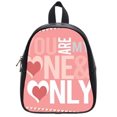 Valentines Day One Only Pink Heart School Bags (small) 