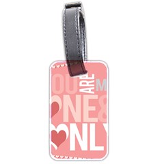 Valentines Day One Only Pink Heart Luggage Tags (two Sides) by Alisyart