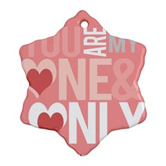 Valentines Day One Only Pink Heart Ornament (snowflake)