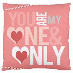 Valentines Day One Only Pink Heart Standard Flano Cushion Case (two Sides) by Alisyart