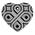 Pattern Tile Seamless Design Heart Ornament (Two Sides) Back