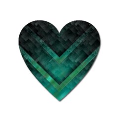 Green Background Wallpaper Motif Design Heart Magnet by Amaryn4rt