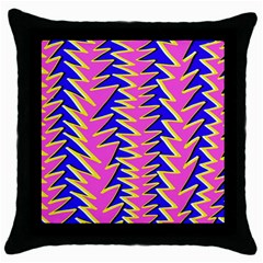Triangle Pink Blue Throw Pillow Case (black)