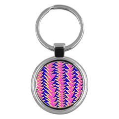 Triangle Pink Blue Key Chains (round) 