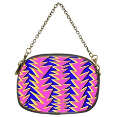 Triangle Pink Blue Chain Purses (two Sides) 