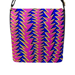 Triangle Pink Blue Flap Messenger Bag (l)  by Alisyart