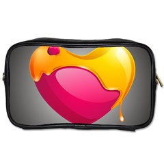 Valentine Heart Having Transparency Effect Pink Yellow Toiletries Bags 2-side by Alisyart