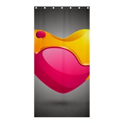 Valentine Heart Having Transparency Effect Pink Yellow Shower Curtain 36  X 72  (stall) 