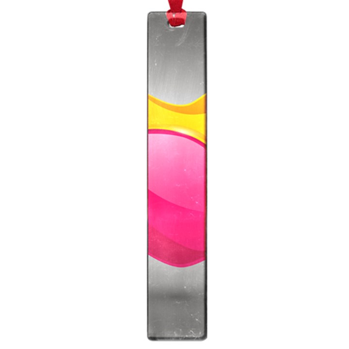 Valentine Heart Having Transparency Effect Pink Yellow Large Book Marks