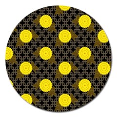 Sunflower Yellow Magnet 5  (round)