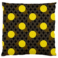 Sunflower Yellow Large Cushion Case (one Side)