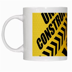 Under Construction Line Maintenen Progres Yellow Sign White Mugs by Alisyart