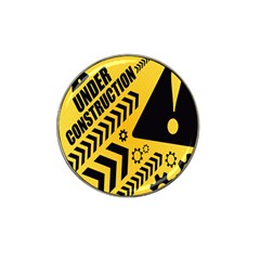 Under Construction Line Maintenen Progres Yellow Sign Hat Clip Ball Marker (4 Pack) by Alisyart