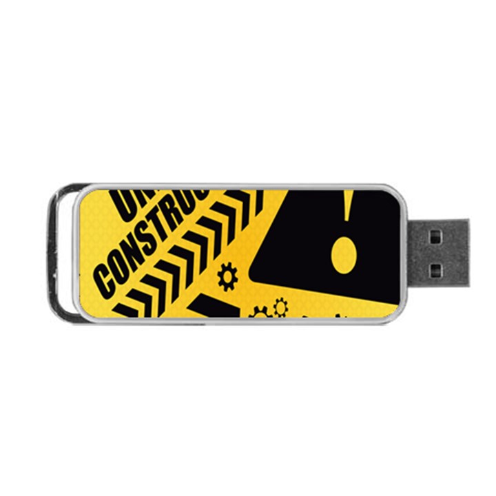 Under Construction Line Maintenen Progres Yellow Sign Portable USB Flash (Two Sides)