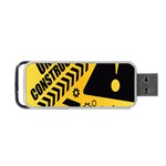 Under Construction Line Maintenen Progres Yellow Sign Portable USB Flash (Two Sides) Back