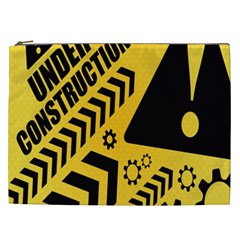 Under Construction Line Maintenen Progres Yellow Sign Cosmetic Bag (xxl) 