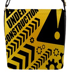 Under Construction Line Maintenen Progres Yellow Sign Flap Messenger Bag (s) by Alisyart