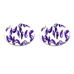 Vegetables Eggplant Purple Cufflinks (oval)