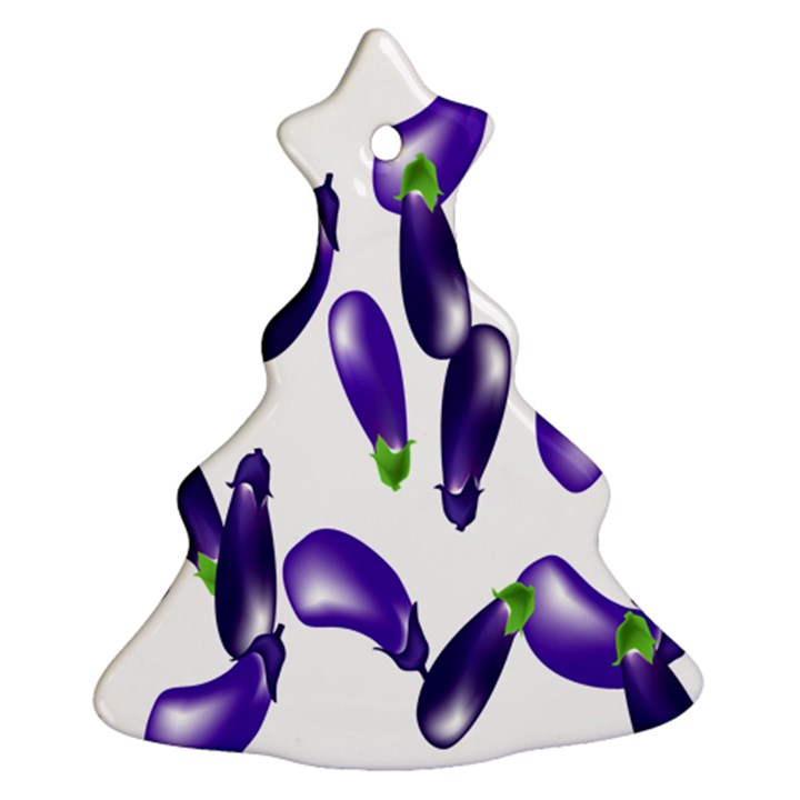 Vegetables Eggplant Purple Christmas Tree Ornament (Two Sides)