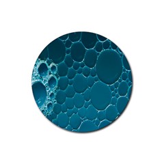 Water Bubble Blue Rubber Round Coaster (4 Pack)  by Alisyart