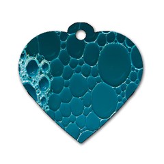 Water Bubble Blue Dog Tag Heart (two Sides)
