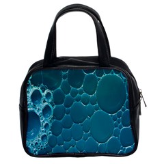 Water Bubble Blue Classic Handbags (2 Sides)