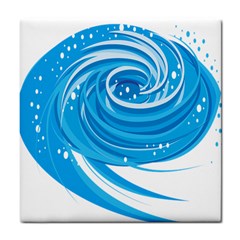 Water Round Blue Tile Coasters by Alisyart