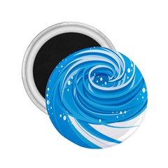 Water Round Blue 2 25  Magnets