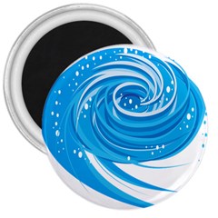 Water Round Blue 3  Magnets by Alisyart