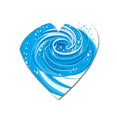 Water Round Blue Heart Magnet by Alisyart