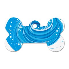Water Round Blue Dog Tag Bone (two Sides)