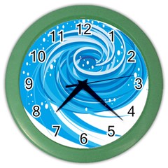 Water Round Blue Color Wall Clocks by Alisyart