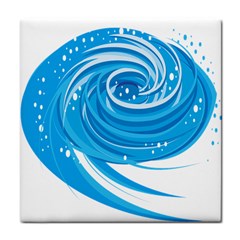 Water Round Blue Face Towel