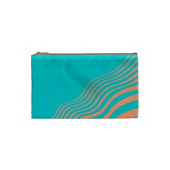 Water Waves Blue Orange Cosmetic Bag (small) 