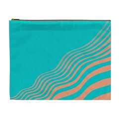 Water Waves Blue Orange Cosmetic Bag (xl)