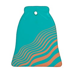 Water Waves Blue Orange Ornament (bell)