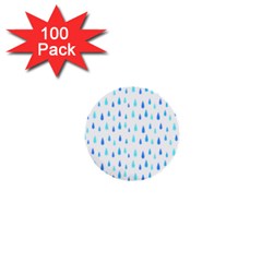 Water Rain Blue 1  Mini Buttons (100 Pack) 