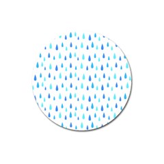 Water Rain Blue Magnet 3  (round) by Alisyart