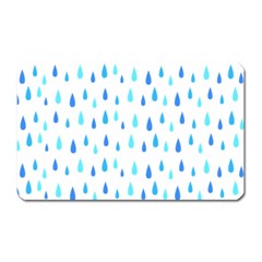 Water Rain Blue Magnet (rectangular)