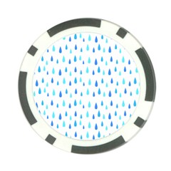 Water Rain Blue Poker Chip Card Guard