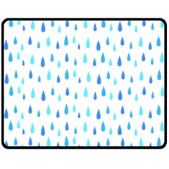 Water Rain Blue Fleece Blanket (medium)  by Alisyart