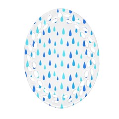 Water Rain Blue Ornament (oval Filigree)