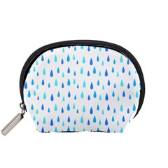 Water Rain Blue Accessory Pouches (small)  by Alisyart