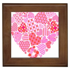 Valentines Day Pink Heart Love Framed Tiles